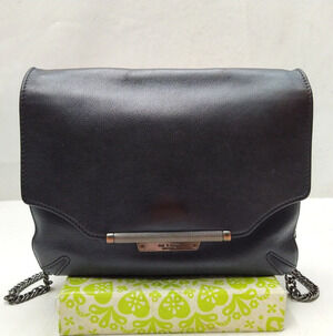 Rag & Bone Black Leather Flap Closure Chain Strap Crossbody Bag